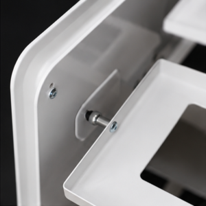 Close up of Metal PastelOrbit tray pivot point