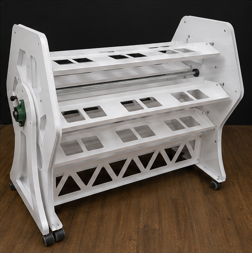 Angled view of Metal PastelOrbit without foam trays